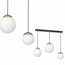 Hängelampe – Sparta – Schwarz/Gold – 3xE14 – 40W – Milchglas – 24 Monate Garantie