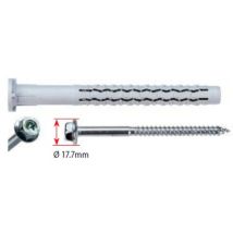 G&b Fissaggi - Lange Nylon-universaldübel Gx-l G&b 10x120 Mm + Verzinkte Schraube Mit Hexa-kopf T40, Schlüsselweite 13 Mm - Packung Mit 25 Stück - 