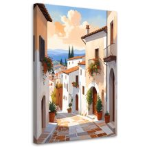 Leinwandbild Toskana Farbenfrohe Straßenlandschaft 30x45