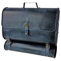 Boîte aux lettres – métal noir-bleu – design sac d'école – 11x36x38,5 cm – GARDENPLEASURE