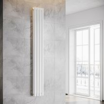 Sonni - Radiador De Vertical Blanco Ovalado Radiador Centro Conexión Doble Capa 1800x239mm