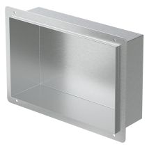 Niche De Douche Encastrée Murale, 20x30x10 Cm, En Acier Inoxydable, Argent, Sans Rebord, Étagère Encastrable Salle De Bain, Seule Couche, Rangement 