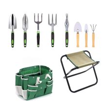 Gartenwerkzeug Set, Werkzeugbeutel Garten Zum Pflanzen Tragbares Gartengeräte Hocker + Tasche