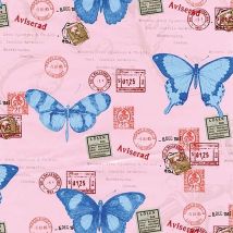 Fablon - Butterflies Pink Stamps Stationary Crafts Self Adhesive Film Vinyl