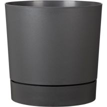 Vaso Da Fiori Con Riserva Rotondo - Garden Id - Plano - Ø 39 - 32 L - H 38 Cm - Grigio Metallico