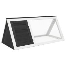 Clapier Lapin Cage Enclos À Lapin Gris Bois 47809