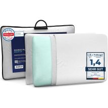 Zenpur Cuscino Memory Foam Ortopedico, 60 X 40 X 13 Cm, 2 Pacchi, Ergonomico, Antibatterico Con Fodera In Fibra Di Bambù - Ideale Per Dolori Cervicali