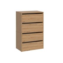Modo - Schuhschrank X2 Doppelt 4 Regale Regale Handwerker Eiche Für Home Office