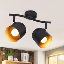 Deckenstrahler 2 Flammig Deckenleuchte Vintage: E14 Retro Spots Deckenlampe Küche In Schwarzgold Industrial Strahler Deckenspots Flur Schwenkbar 