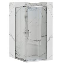Rea Duschkabine Ecke 90x90 cm – ESG Sicherheitsglas 5 mm – Easy Clean Beschichtung – Aluminiumprofil – Transparent