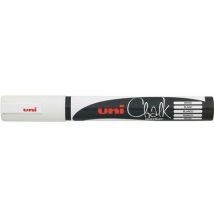Mitsubishi, Uni-ball, Pennarello A Gesso Liquido Pwe-5m, Punta Tonda, 1.8 Punta Rotonda Bullet Nib (1.8-2.5mm) Bianco