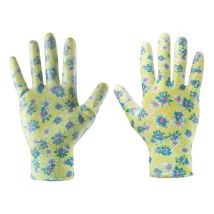 Guantes De Jardinería Recubiertos De Nitrilo, Con Estampado Floral, Talla 9".