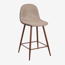 Sklum - Confezione Da 4 Sgabelli Alti Glamm Grigio Talpa Legno Scuro