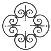 Rosone - Altezza 580mm Larghezza 580mm Sezione Quadrata Liscia Da 14mm - Ferro Battuto - Saldatura