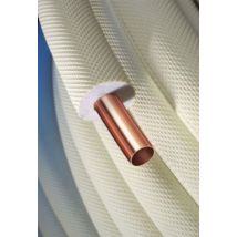 Tubo De Cobre De Refrigeración Aislado Simple 1/4" - Rollo 25 M.