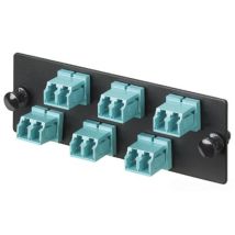 Panduit Fap6waqdlcz Multi-mode 6-port Fiber Adapter Panel With Zirconia Ceramic Split Sleeve, Aqua