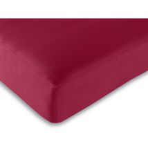Univers D Cor - Drap Housse 100% Coton/57 Fils/cm² - 180 X 200 Cm - Rouge