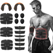 Qpuion - 15 Pcs Ems Ultimate Muscle Stimulator Training Gear Hip Trainer Set Fit Full Body Fitness Equipment, Black