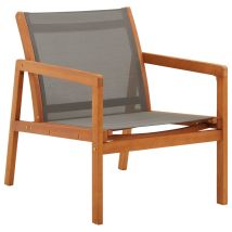 Minkurow - Garden Lounge Chair Grey Solid Eucalyptus Wood And Textilene Vidaxl