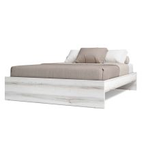 Ventemeublesonline - Cama Para Dormitorio Habitación De Matrimonio Aro Estilo Contemporáneo En Color Blanco 150x190 Cm