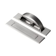 Cyslmuk - 2pcs Brushed Silver Recessed Door Handle Tatami Hidden Handle For Drawer Cabinet Floor With Screws