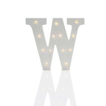 Festive Lights - Alphabet 'w' Marquee Battery Light Up Circus Letter, Warm White Leds, 16cm