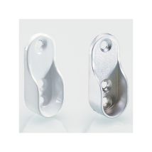 ITAR Schrankrohrlager 30x15 mm Zinkdruckguss Aluminiumoptik 3 Schraublöcher Für Kleiderstangen