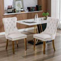 A&a Furniture,nikki Collection Modern, High-end Tufted Solid Wood Contemporary Velvet Upholstered Dining Chair With Golden Stainless Steel Plating 