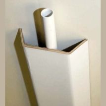 Pendock – Pipe Boxing D 45 x 135mm – 2500mm Length – 5mm Thickness – 115° Internal Angle – White Screw Caps