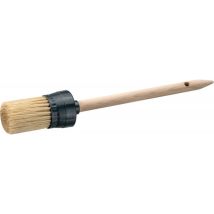 Pennello tondo misura 10 – Pura setola sintetica – Manico in legno non verniciato – Telaio in plastica
