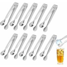 Mini Pinzas Para Hielo De Acero Inoxidable (paquete De 10) Para Fiestas, Bodas, Bares Y Cocinas.