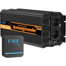 Edecoa Onduleur 12 V 230 V 2000 W/4000 W 12 V Vers 230 V Convertisseur D'Onde Sinusoïdale Pure Avec Module Wifi, Prise En Charge Des Fonctions 