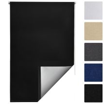 Persiana / Estor Enrollable Con Fijación Sin Taladro - Oscurescente Con Recubrimiento Termal - Diferentes Tamaños Negro, 160x85x3.1 Cm - Sol Royal