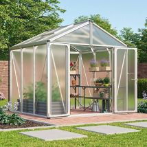 Serre De Jardin En Polycarbonate 10 Ou 16 Mm - Zeus Confort, Long 2.42 M, Couleur Noir, Polycarbonate 10 Mm