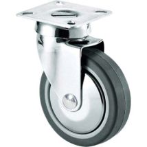 Ruota A Forcella Girevole 220c Avo - A/zincr/gomma Grigia D.mm 60x24 P.mm 60x60- 4 Pezzi