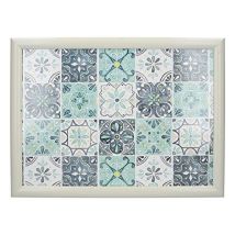 Creative Tops – Green Tile Lap Tray – Teal, White & Midnight Blue – Geometric Pattern – 32.5 cm x 43.5 cm x 6.5 cm