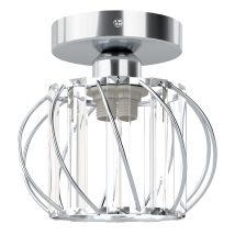 Emitto Crystal Ceiling Light Semi Flush Mount Chandelier Modern Hallway Silver