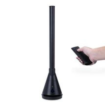 Newteck Ventilatore A Torre Aria Fredda Calore Dual 365 Nero Senza Pale, Riscaldamento Ceramica, Telecomando Oscillante, Termostato, 9 Livelli, Timer 