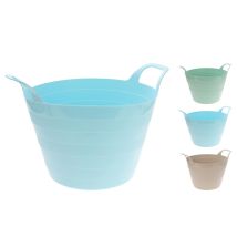 Progarden – Capazo flexible redondo 15 litros – Almacenamiento versátil en colores surtidos: verde, rosa, azul, amarillo