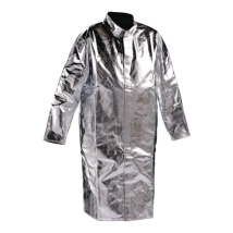 [neuwertig] B-ware Jutec Mantel Kittel Schutzkleidung Silber Viskose Baumwoll Gemisch Gr 52