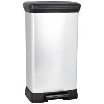Deco Bin Metalics 240643 Bidone Della Spazzatura 50 L (l X A X P) 390 X 720 X 290 Mm Argento, Nero 1 Pz. - Curver