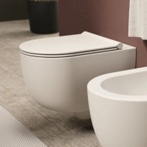 Wc Sospeso Senza Brida Alice Ceramica "unica 55" Bianco Opaco