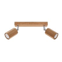 LEDBOX – Zeke 2 Oak Ceiling Lamp – Wood – 30 cm Height – IP20 – GU10 Socket – 2x Max 10W LED