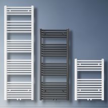 Sonni Handtuchheizkörper Mittelanschluss Badheizkörper Weiß/anthrazit Handtuchwärmer Handtuchtrockner 1200x400mm 437w Weiß