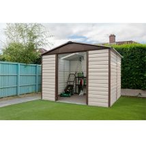Yardmaster - Metall-gerätehaus 'brandenburg 108', Taupe, 6,44 M², Mit Bodenrahmen