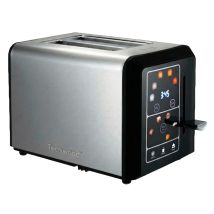 Techwood Tgp-340d Tostadora 2 Ranuras 800w, 6 Niveles De Tostado, Pantalla De Nivel De Dorado Y Tiempo Restante, Gris
