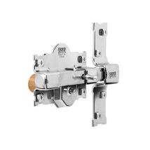 Chiusura chiavistello di sicurezza 101-R/105 in acciaio nichelato – 50 mm – 3 mm – Include viti e 3 chiavi