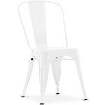 Chaise De Salle À Manger - Design Industriel - Acier - Nouvelle Édition - Stylix Blanc