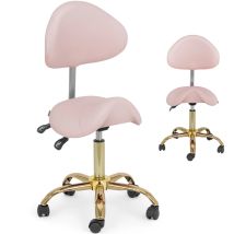 Physa - Taburete De Estética - 55 - 69 Cm - 150 Kg - Rosa Pálido/dorado