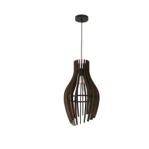 Lámpara De Techo Colgante Grande De Madera Natural Contemporánea Estilo Retro Vintage Para Cocina, Recámara Ø30h55 Cm - Alpinaluz